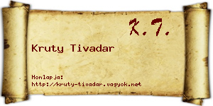 Kruty Tivadar névjegykártya